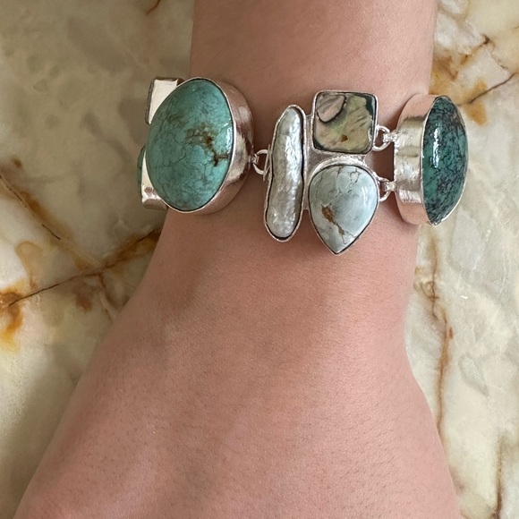 925 Sterling Silver and TurquoiseStone Bracelet